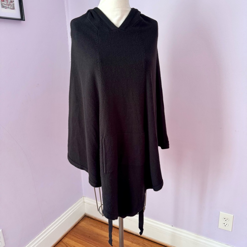 Black Hooded Poncho